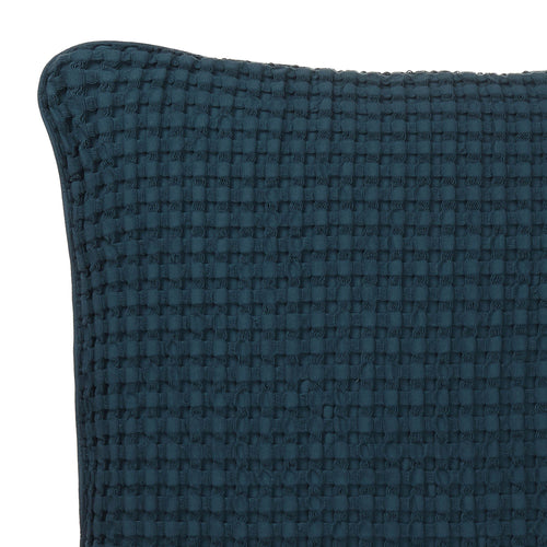 Veiros cushion cover, teal, 100% cotton | URBANARA cushion covers