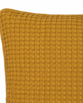 Veiros cushion cover, mustard, 100% cotton