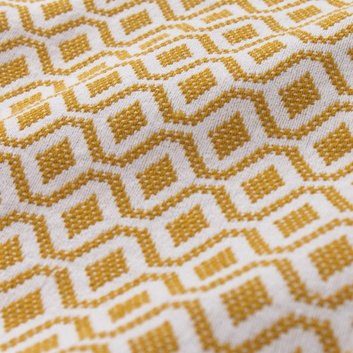 Viana bedspread, mustard & white, 100% cotton | URBANARA bedspreads & quilts