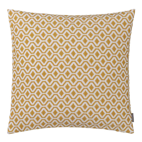 Viana cushion cover, mustard & white, 100% cotton