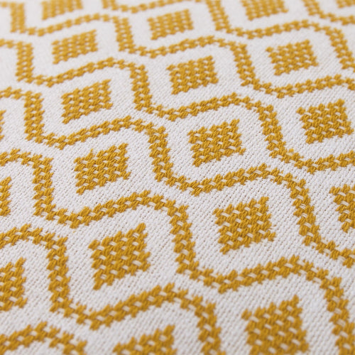 Viana cushion cover, mustard & white, 100% cotton | URBANARA cushion covers