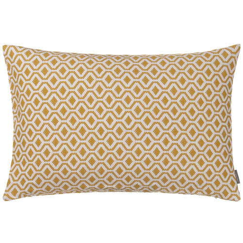 Viana cushion cover, mustard & white, 100% cotton