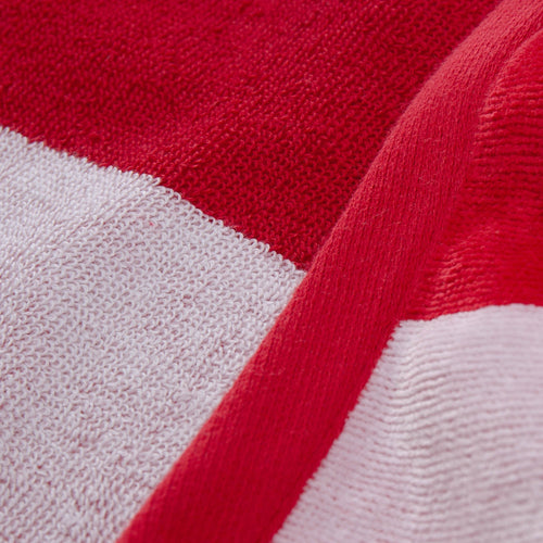 Serena beach towel, red & white, 100% cotton |High quality homewares