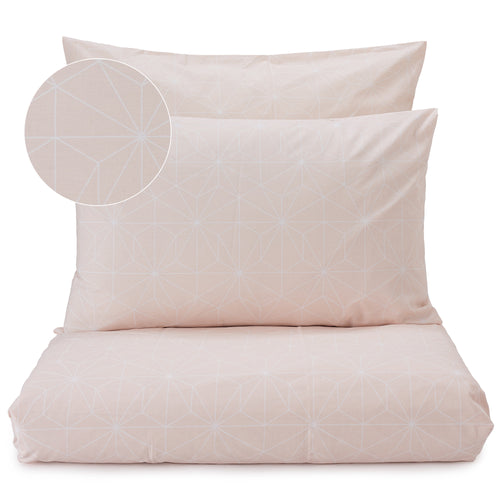 Renforce Bed Linen Set Albufeira powder pink & white, 100% cotton