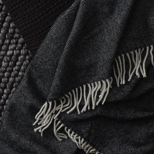 Corcovado Alpaca Blanket black & off-white, 50% alpaca wool & 50% merino wool | URBANARA alpaca blankets