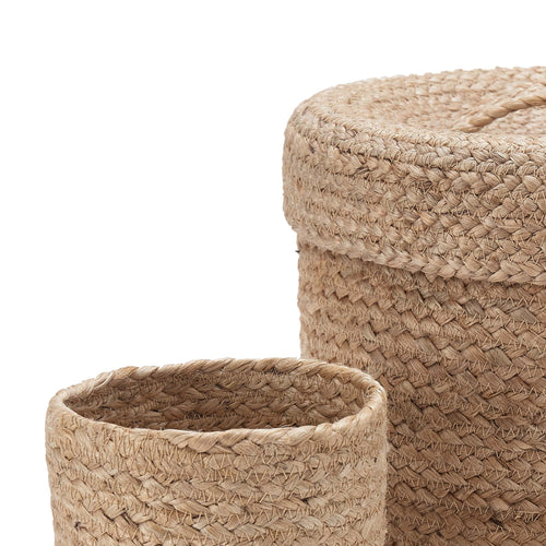 Chenab Small Basket Set natural, 100% jute | URBANARA storage baskets