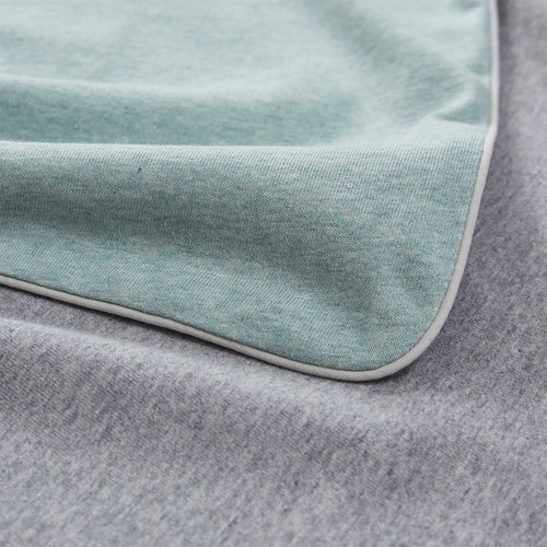 Coria pillowcase, light grey green melange & grey melange & grey, 100% cotton | URBANARA jersey bedding