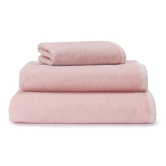 Ilhavo Beach Towel dusty pink & natural white, 100% organic cotton