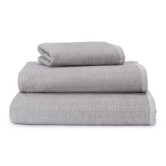 Ilhavo Beach Towel charcoal & natural white, 100% organic cotton