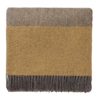 Karby Wool Blanket mustard & grey, 100% new wool