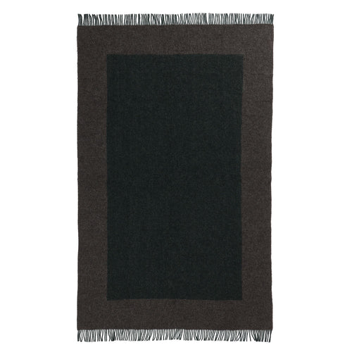 Karby Wool Blanket dark green & grey melange, 100% new wool | URBANARA wool blankets