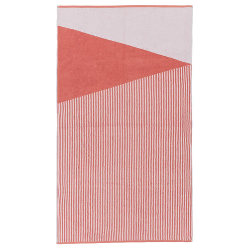 Lalin beach towel, papaya & white, 100% cotton
