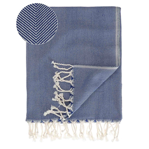 Laza Hammam Towel ultramarine & white, 100% cotton