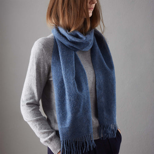 Limon Alpaca Scarf denim blue, 100% baby alpaca wool