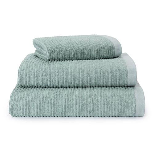 Louzela Towel light grey green & white, 100% organic cotton