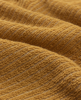 Louzela Beach Towel mustard & white, 100% organic cotton