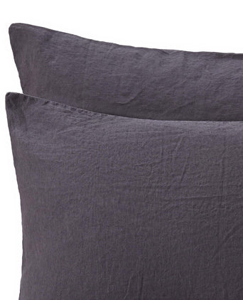 Mafalda Pillowcase dark grey, 100% linen