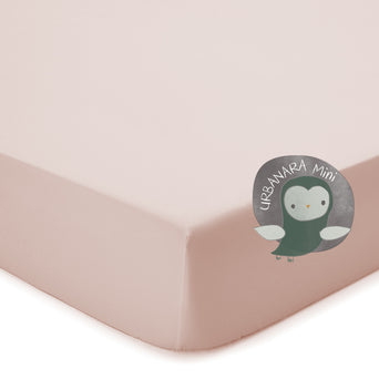 Manteigas Mini Percale Fitted Sheet light pink, 100% organic cotton