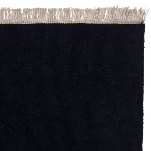 Manu runner, dark blue, 100% wool & 100% cotton