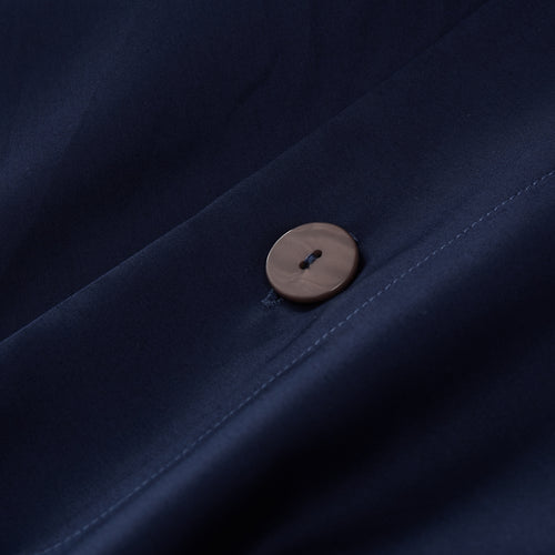 Millau Pillowcase dark blue, 100% combed and mercerized cotton | URBANARA sateen bedding