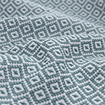 Mondego Blanket grey green & white, 100% cotton | URBANARA cotton blankets