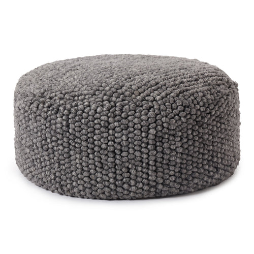 Ravi Pouffe charcoal melange, 70% wool & 30% viscose