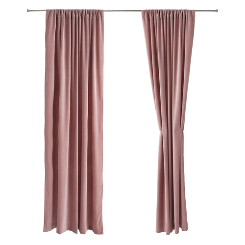 Samana Velvet Curtain blush pink, 100% cotton | URBANARA curtains