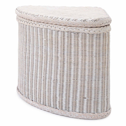 Java laundry basket, chalk white, 100% rattan