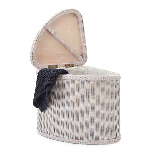 Java laundry basket, chalk white, 100% rattan | URBANARA laundry baskets