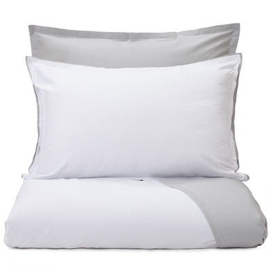 Abiul pillowcase, white & light grey, 100% combed cotton