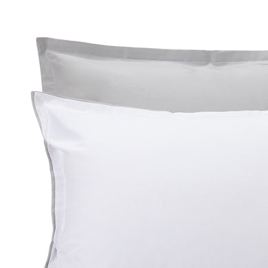 Abiul pillowcase, white & light grey, 100% combed cotton