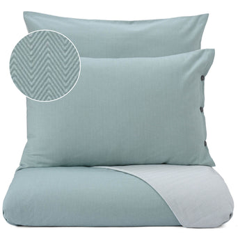 Agrela Pillowcase green grey & off-white, 100% cotton