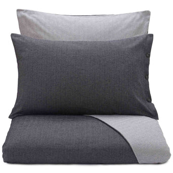 Agrela Flannel Pillowcase charcoal & light grey, 100% cotton