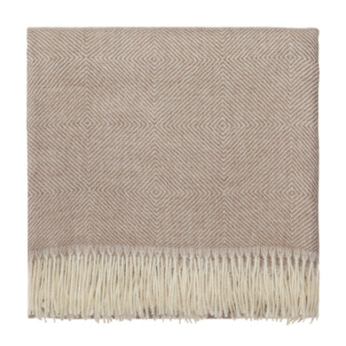 Alanga Alpaca Blanket [Light brown & Off-white]