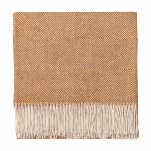 Alanga blanket, mustard & off-white, 100% baby alpaca wool |High quality homewares