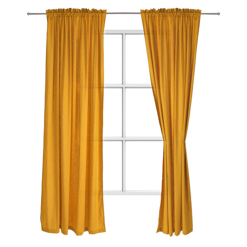 Alegre Curtain Set mustard, 100% cotton