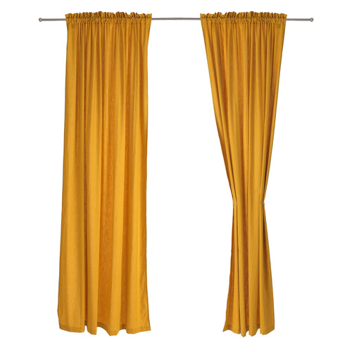 Alegre curtain, mustard, 100% cotton | URBANARA curtains