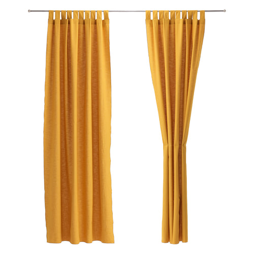 Alentejo Curtain Set mustard, 100% cotton | URBANARA curtains