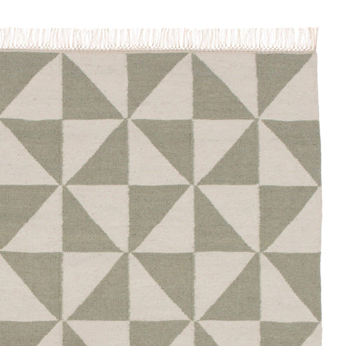 Almi rug, mint & off-white, 50% wool & 50% cotton