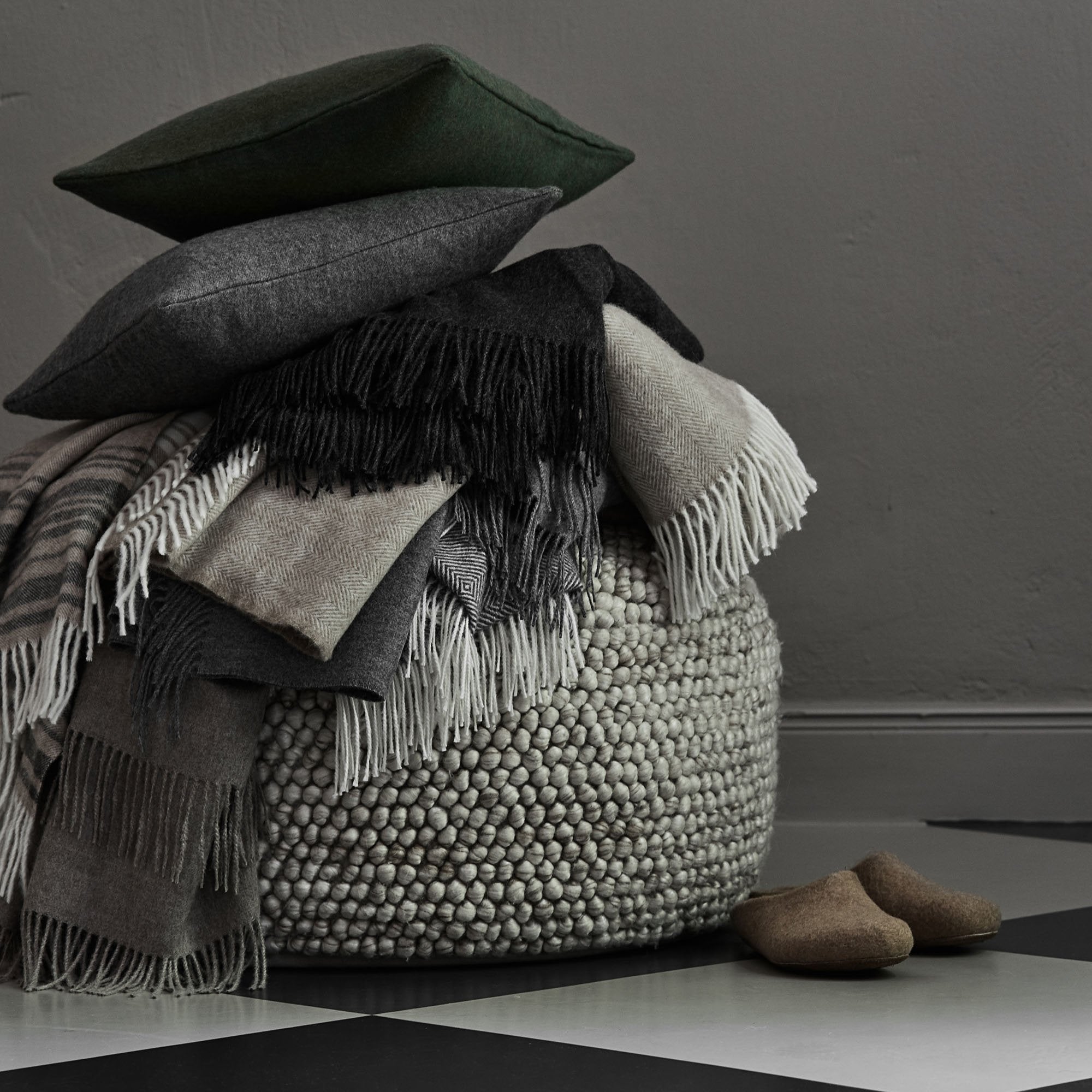 Wool pouffe new arrivals
