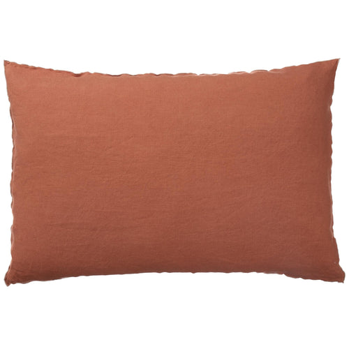 Alvalade Cushion Cover terracotta & natural, 100% linen | URBANARA cushion covers
