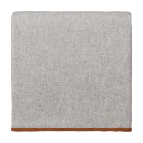 Alxa Cashmere Merino Blanket [Light grey melange & Conker]