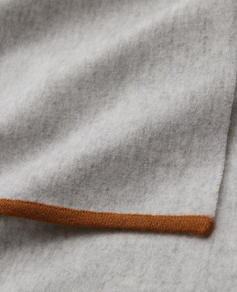 Alxa Cashmere Merino Blanket [Light grey melange & Conker]