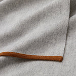 Alxa Cashmere Merino Blanket [Light grey melange & Conker]