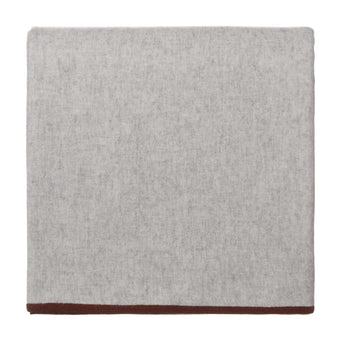 Alxa Cashmere Merino Blanket [Light grey melange & Maroon]
