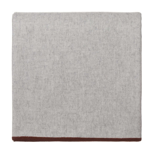 Alxa Cashmere Merino Blanket [Light grey melange & Maroon]