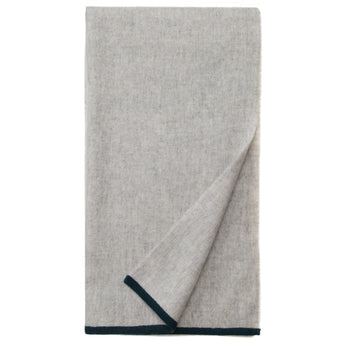 Alxa Cashmere Merino Scarf [Light grey & Teal]