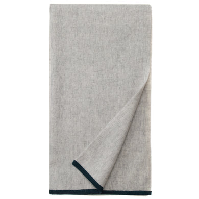 Alxa Cashmere Merino Scarf [Light grey & Teal]