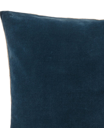 Amreli cushion, teal & natural, 100% cotton & 100% linen