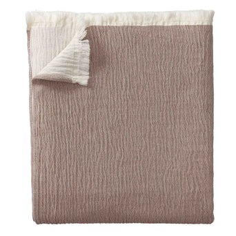 Anaba Bedspread terracotta & natural white, 100% cotton